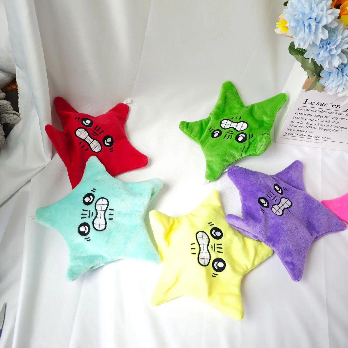 Moving Stars Chiikawa Plush Toy Anime Cartoon Funny Colorful Meteor Doll Pendant Keychain Swinging Five-Pointed Star Doll Gift
