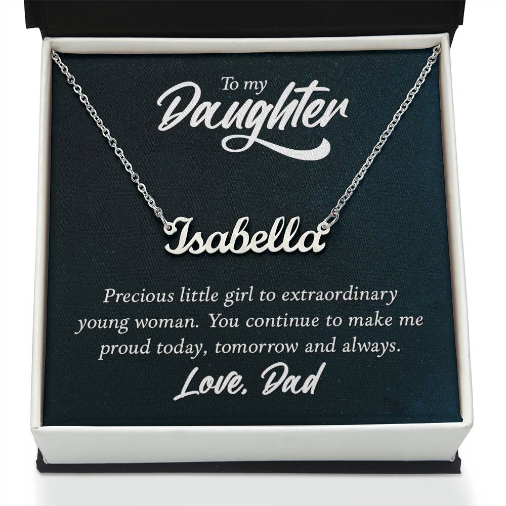 Custom Name Necklace - For Daughter From Dad