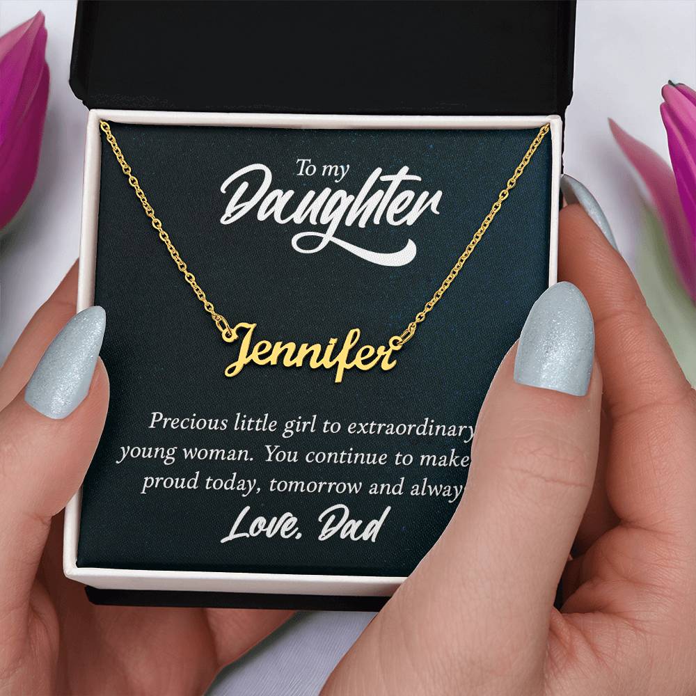 Custom Name Necklace - For Daughter From Dad