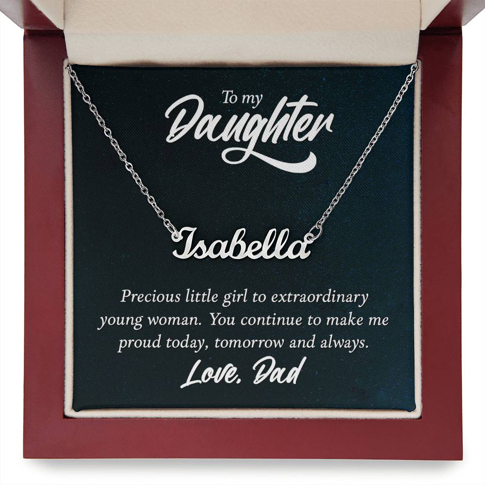 Custom Name Necklace - For Daughter From Dad